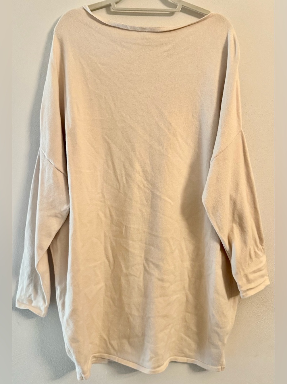 Umgee Women's Cream Oversized Long Sleeve Draped Tunic Top Plus Size 1X - Picture 3 of 6